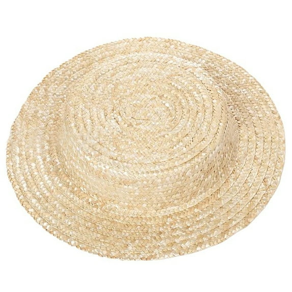 Victorian Straw Bonnet Hat Sun Protective Vacation Flat Top Hat Base Accessory
