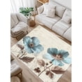 thumbnail image 1 of Victorian Style Area Rug for Bedroom 4x6 Ft Blue Retro Poppy Flower Plant Super Soft fuzzy Throw Rug Non-Slip Fluffy Plush Indoor Floor Carpet for Living Room Nursery Home Decor, 1 of 8
