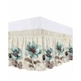 thumbnail image 1 of Victorian Style Bed Skirt Queen Size 18" Drop Vintage Blue Flowers Broccoli Ruffled Wrap Around Bed Skirts Adjustable Elastic Bedskirt Dust Ruffle for Queen Size Bed, 1 of 7