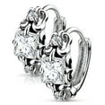 thumbnail image 1 of Victorian Style Cubic Zirconia Stainless Steel Leverback Huggie Earrings, 1 of 4