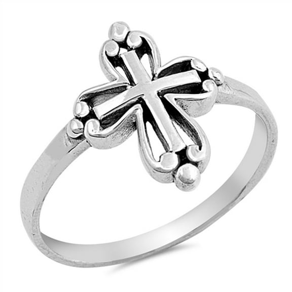 Victorian Style Wholesale Cross Ring .925 Sterling Silver Band Jewelry Female Male Unisex Size 8