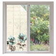 thumbnail image 1 of Victorian Style Window Privacy Film Vintage Blue Flowers Broccoli Decorative Glass Window Film UV Blocking Static Cling Non-Adhesive Sticker Covering for Home Door 35.4x78.7 inches, 1 of 7