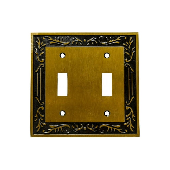 Victorian Switch Plate Double Toggle Wall Antique Solid Brass Renovators Supply