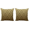 thumbnail image 1 of Ambesonne Victorian Throw Pillow Cover 2 Pack, Times Classic, 20", Cream Tan Umber, 1 of 2