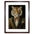 thumbnail image 1 of Victorian Tiger in William Morris Style Pattern Dinner Jacket Conceptual Portrait Artwork Elegant Floral Pattern Bow Tie and Boutonnière Artwork Framed Wall Art Print 9X7 Inch, 1 of 5
