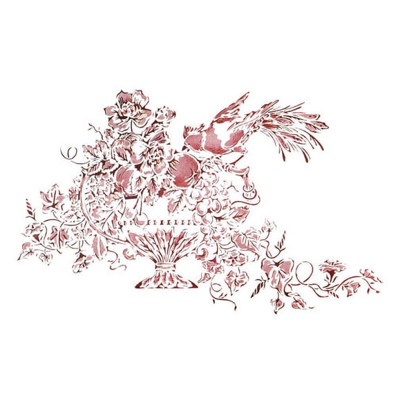 Victorian Toile Planter Wall Stencil - DEE235 by DeeSigns