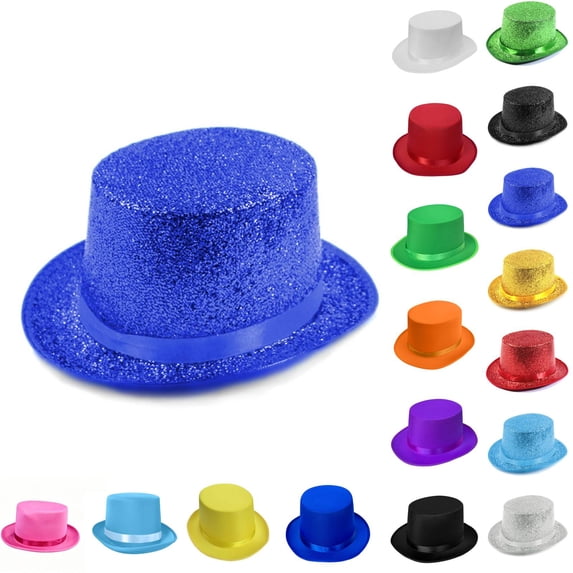 Victorian Top Hat Circus Show Hat Cowboy Hat for Adults Halloween Cosplay DIY Blue One Size