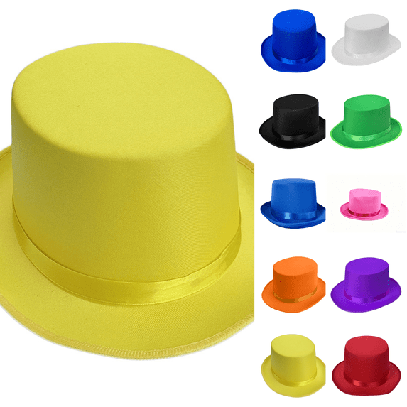 Victorian Top Hat Circus Show Hat Cowboy Hat for Adults Halloween Cosplay DIY Yellow One Size