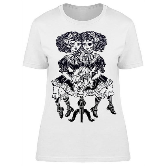 Victorian Twin Siamese Girls T-Shirt Women -Image by Shutterstock, Female Medium