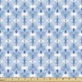 thumbnail image 1 of Victorian Upholstery Fabric by the Yard, Abstract Heart Shaped Symmetric Motif with Victorian Damask Effects Design, Decorative Fabric for DIY and Home Accents, Azure Blue White by Ambesonne, 1 of 5