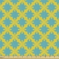 thumbnail image 1 of Ambesonne Victorian Fabric by the Yard Upholstery, Bicolored Modern Damask, 5 Yards, Turquoise and Earth Yellow, 1 of 5