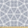 thumbnail image 1 of Victorian Upholstery Fabric by the Yard, Mosaic Style Vintage Moroccan Portuguese Ceramic Middle Eastern Pattern, Decorative Fabric for DIY and Home Accents, Blue Grey and White by Ambesonne, 1 of 5