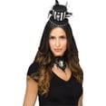 thumbnail image 1 of Victorian Vampiress Mini Hat & Choker Costume Accessory Set, Adult, Black White, 1 of 2