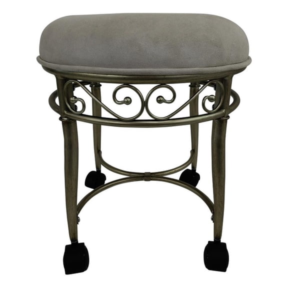 Victorian Vanity Stool - Silver