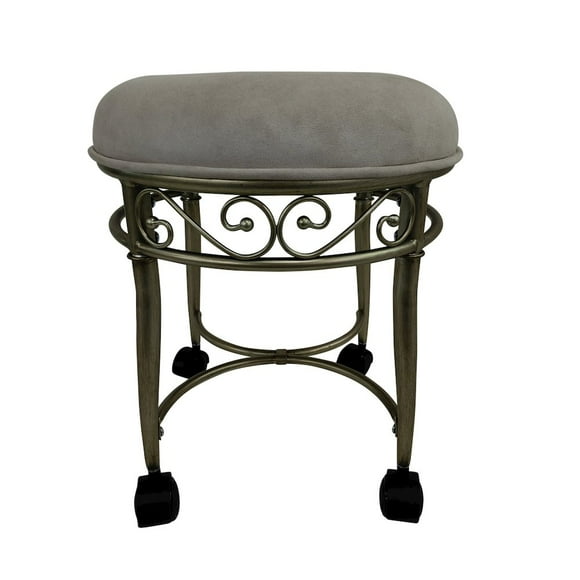 Victorian Vanity Stool - Silver