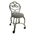 thumbnail image 1 of Victorian Vanity Stool with Back - Bronze, 1 of 7