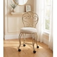 thumbnail image 1 of Victorian Vanity Stool with Back - Silver, 1 of 3