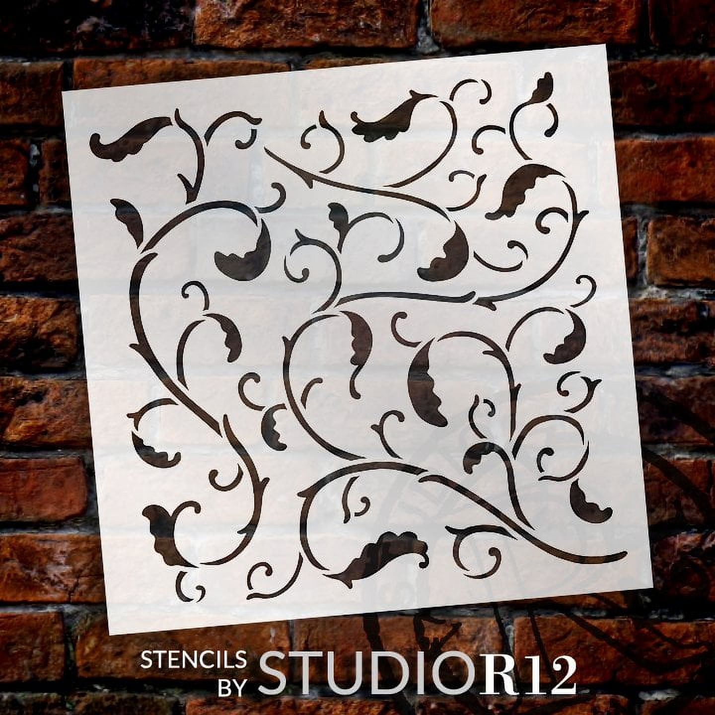 Swirl Pattern Stencil DIY Wood Home Decor DIY Vinyl Art Stickers, Set of 2  - Wall Decor Plus More