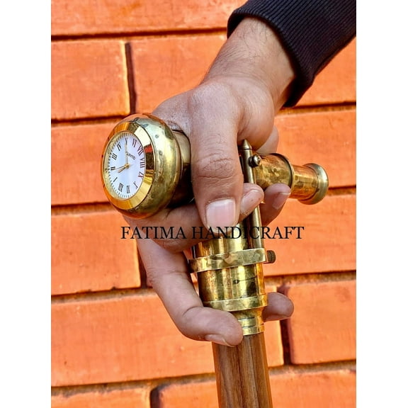 Victorian Walking Cane With Telescope Handle, Walking Cane For Men's & Women's walking stick, Brass Handle Walking Canes Steampunk men gift