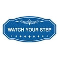 thumbnail image 1 of Victorian Watch Your Step Sign (Blue) - Medium 4" X 8", 1 of 1