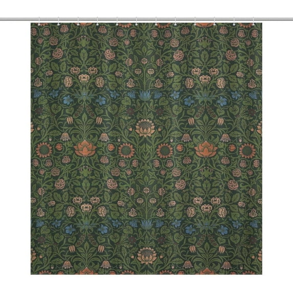 Victorian William Morris Original Design Vintage Shower Curtain Furniture Bathroom Fabric Decorations Washable Shower Curtain with Hooks