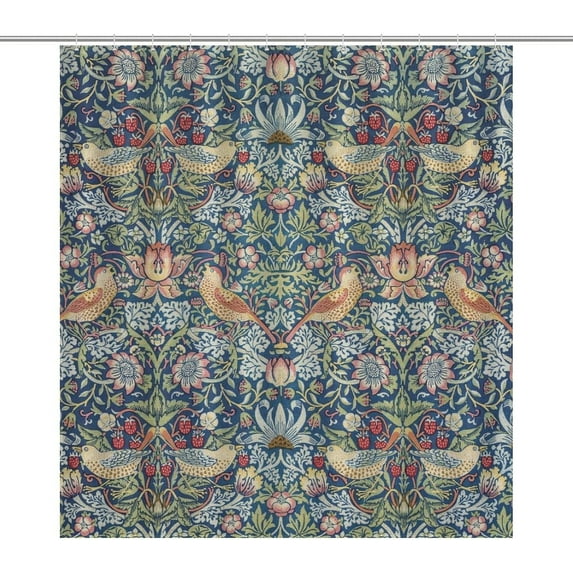 Victorian William Morris Original Design Vintage Shower Curtain Furniture Bathroom Fabric Decorations Washable Shower Curtain with Hooks