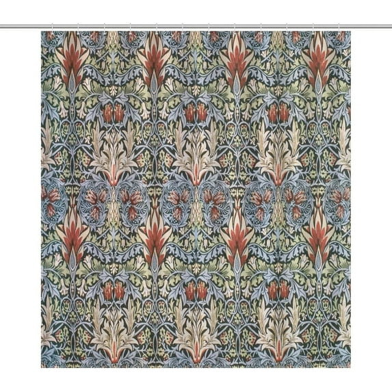 Victorian William Morris Original Design Vintage Shower Curtain Furniture Bathroom Fabric Decorations Washable Shower Curtain with Hooks