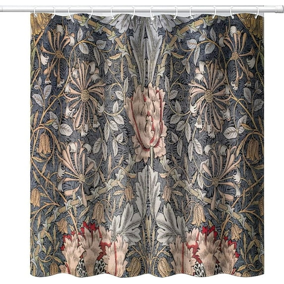 Victorian William Morris Original Design Vintage Shower Curtain Furniture Bathroom Fabric Decorations Washable Shower Curtain with Hooks