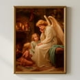 thumbnail image 1 of Victorian Winter Angel Wall Art, Vintage , Religious Angel Print, Cozy Fireplace Winter Décor Home Decor #986, Unframed Poster Size 12x18, 1 of 4
