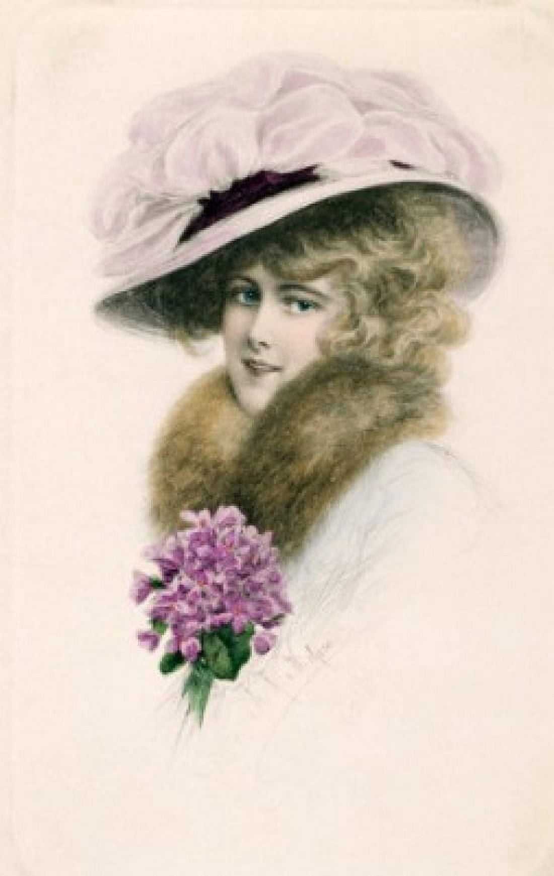 Victorian Woman Nostalgia Cards Canvas Art - (24 x 36)