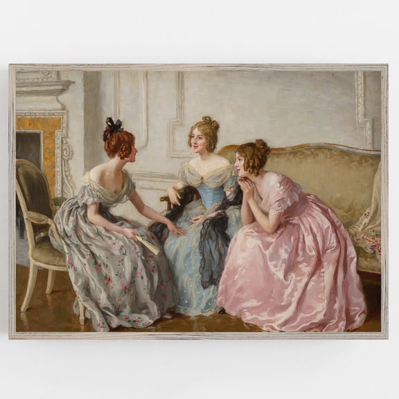 Victorian Women Art Print: 19Th Century Gossip Girls UNFRAMED PAPER POSTER, Home Decor