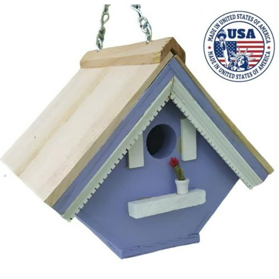 Victorian Wren Bird House (Lavender), 8", Nesting Box, Bird Houses by Mark, Made in USA