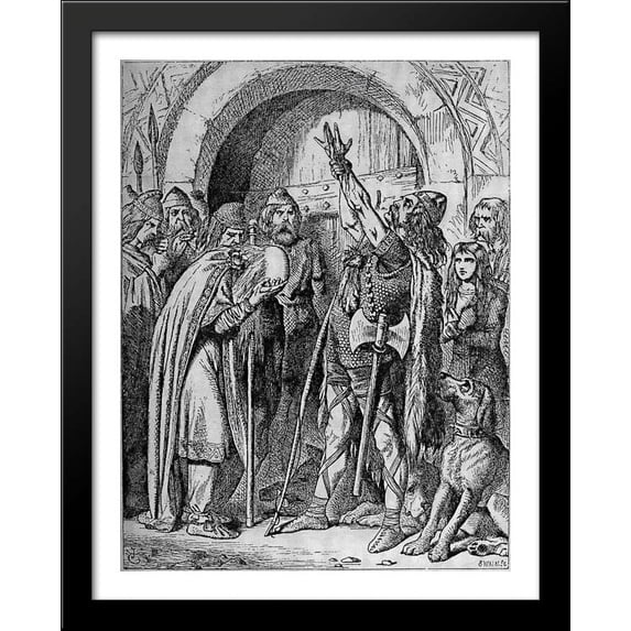 Victorian book illustration 28x36 Large Black Wood Framed Print Art by James Tissot