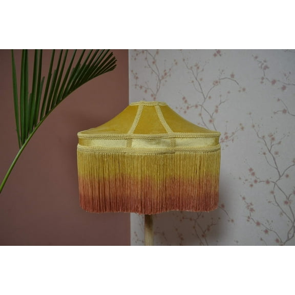 BespokeByNikita Victorian Dome Yellow Velvet Lampshade