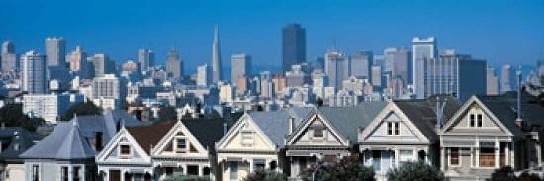 Victorian houses Steiner Street San Francisco CA USA Canvas Art - Panoramic Images (18 x 6)