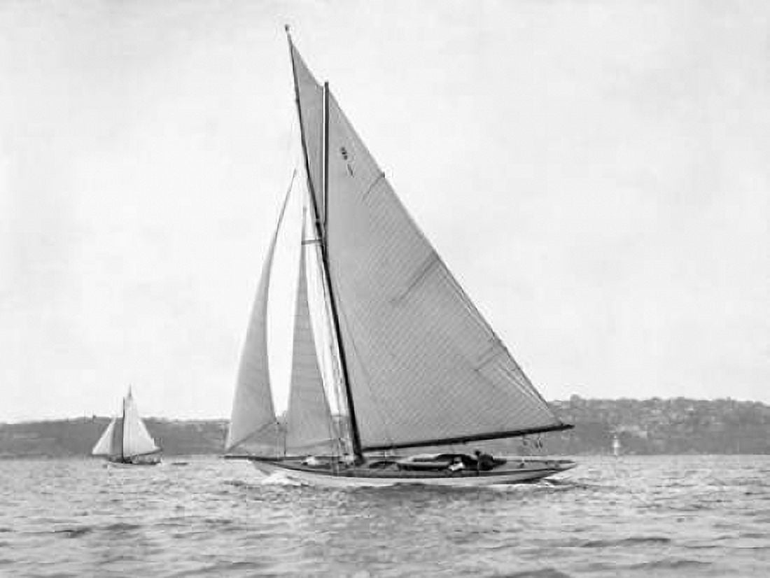 Victorian sloop on Sydney Harbour 1930 Canvas Art - Anonymous (22 x 28)