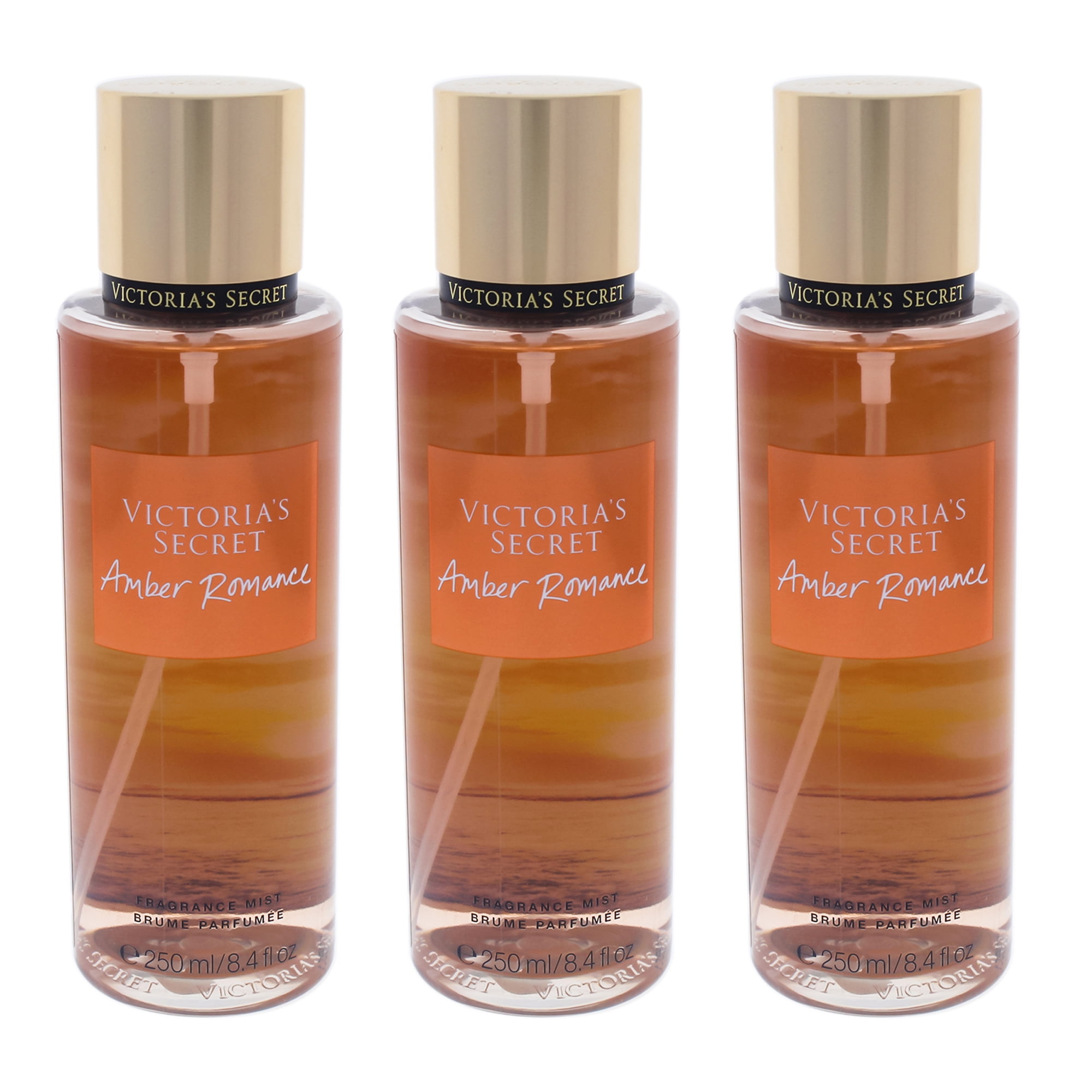 Victorias Secret Amber Romance - Pack of 3 - 8.4 oz Fragrance Mist