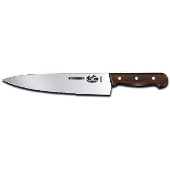 Victorinox Forschner 10" Chef Knife Wavy Edge, Rosewood Handle