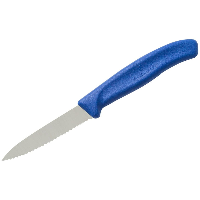 Choice 3 1/4 Smooth Edge Paring Knife with Colored Handle - 7/Pack