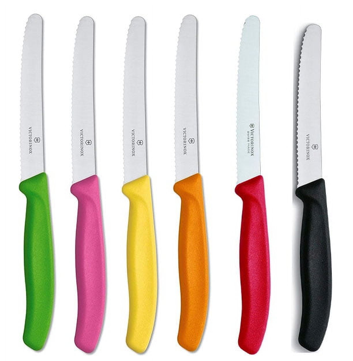 Swiss Classic Colorful 6-Piece 4.5 Serrated Utility Knife Set by
