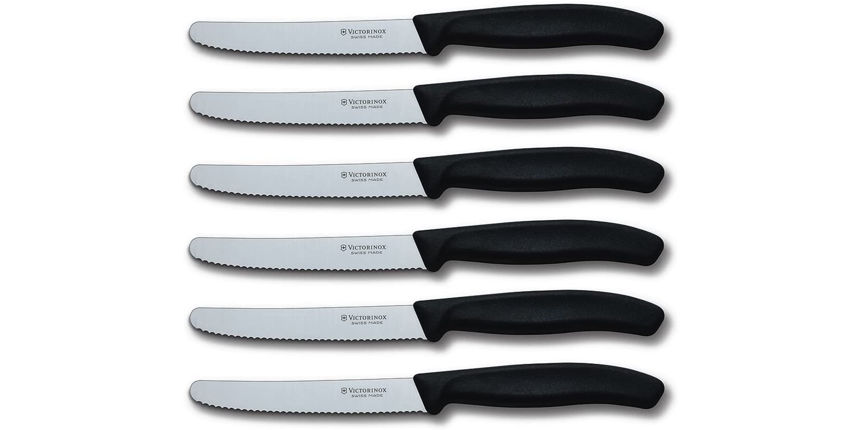 Victorinox 6 Piece Swiss Classic Black Tomato/Table Knife 6 Piece Set 6.783 100 Swiss Made