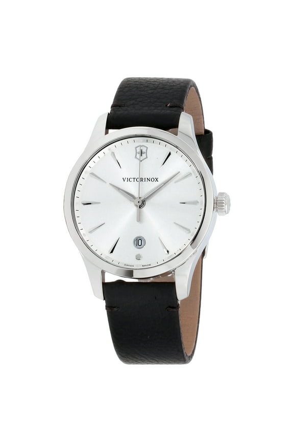 Alliance Small Silver Dial Leather Strap Ladies Watch 241827