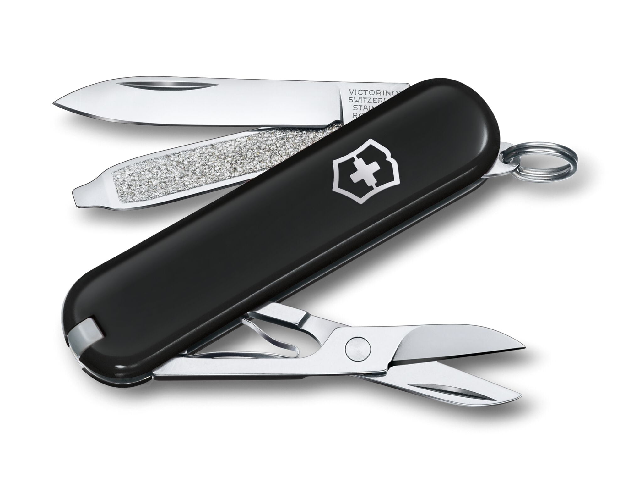 Victorinox Classic SD Swiss Army Knife, 7 Function Compact Pocket Knife, Black