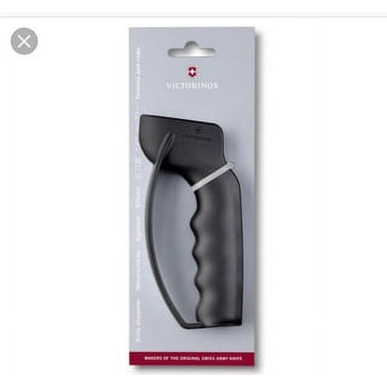 Victorinox Handheld Knife Sharpener | Full Length Finger Guard V-Shaped  Carbide Metal Plates Ambidextrous Design Swiss Made Manual Knife Sharpener  
