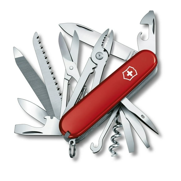 Victorinox Handyman Swiss Army Knife 24 Function Swiss Made Pocket Knife With Large Blade, Chisel and Combo Pliers - Red