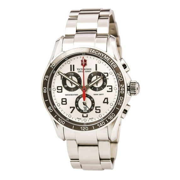 Victorinox Men's 241445 Chrono Classic XLS Silver Dial Stainless Steel Bracelet Watch