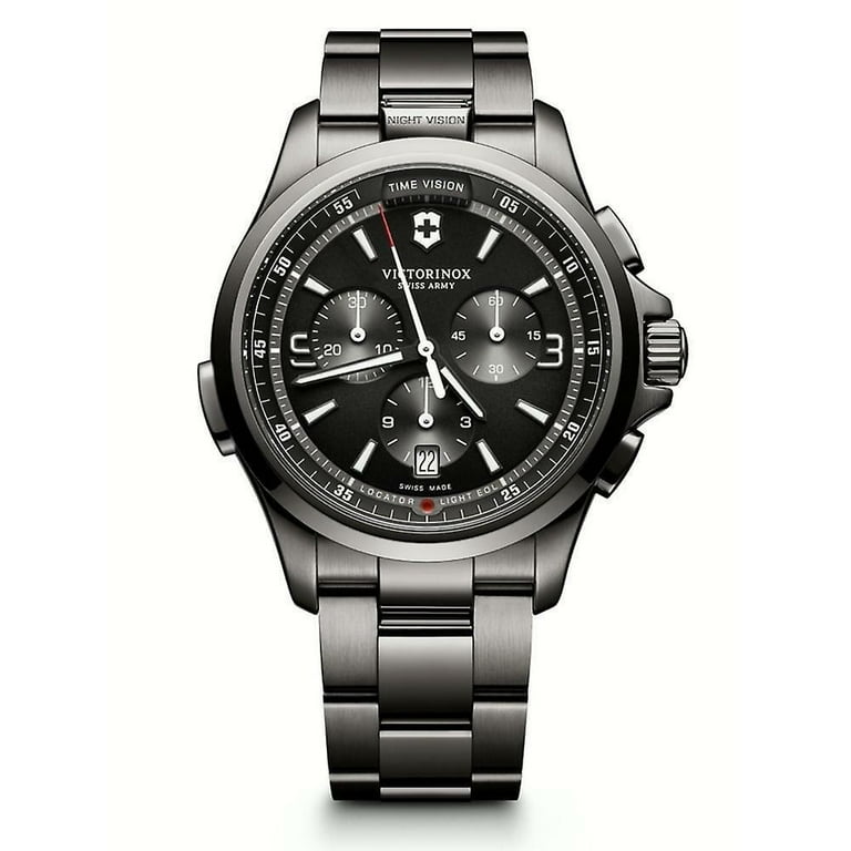 Victorinox men's night vision anthracite dial stainless steel watch 241730 hotsell