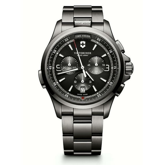 Victorinox Men's Night Vision Anthracite Dial Stainless Steel Watch 241730
