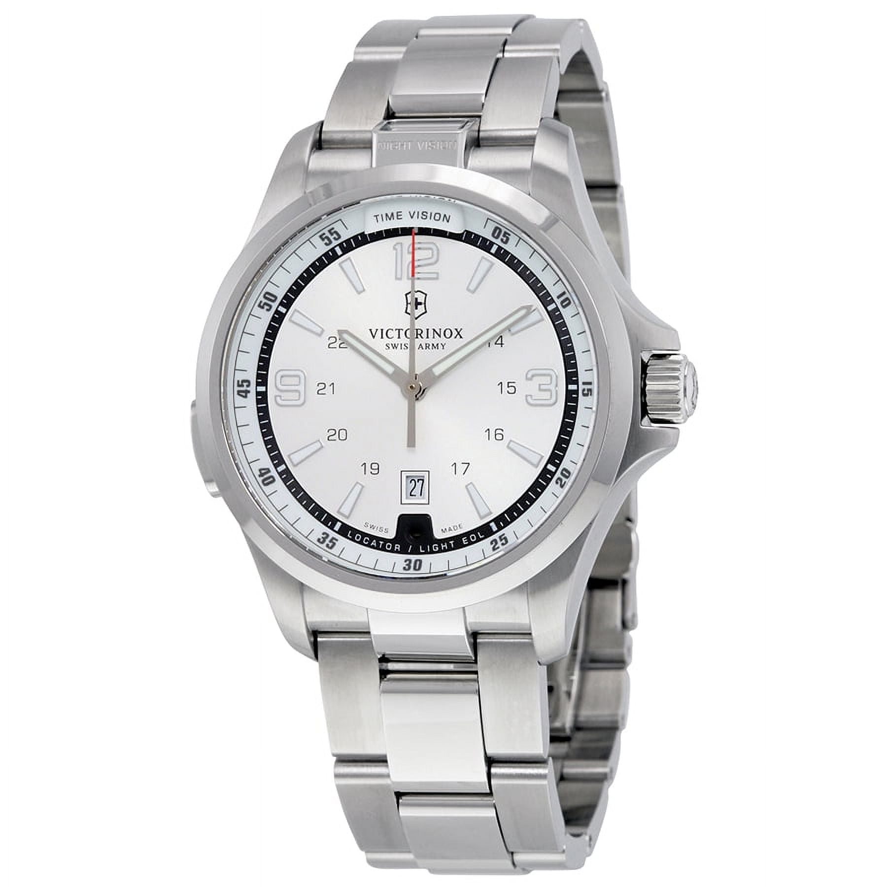 か Victorinox Men's Swiss Army Night Vision Steel Watch 241571