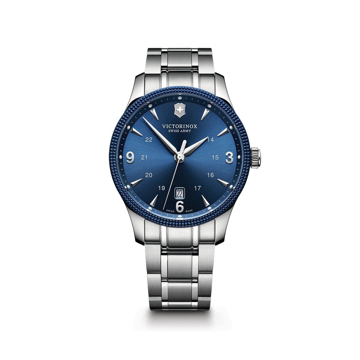 blue dial bracelet victorinox inox